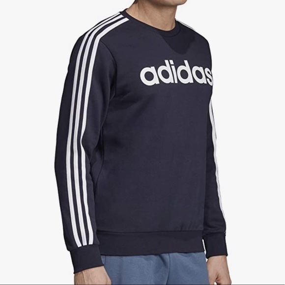 adidas Men's Essentials 3-Stripes Fleece Crew - Picture 7 of 13